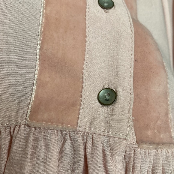 REDUCED! Lucky Brand, bohemian peasant blouse/tunic high/low, velvet trims. - Picture 5 of 17